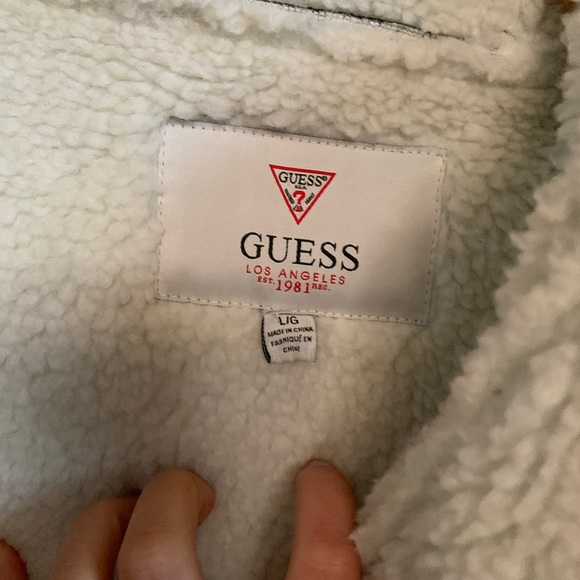 Guess Faux Suede and Sherpa interior Winter/ Fall Jacket - Picture 5 of 6